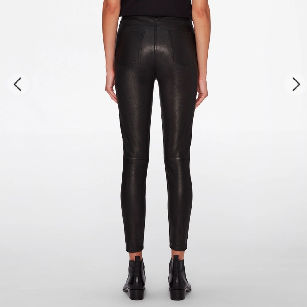 7 for All Mankind Faux Leather High Rise Black Straight Pants